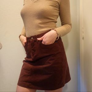 PrAna Trista Dark Umber Corduroy Skirt